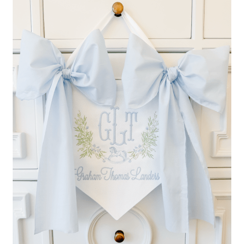 Rocking Horse Botanical Bespoke Banner – Petite Petal Embroidery Atelier