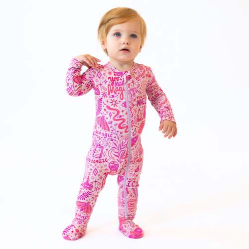 Raising Mama Bamboo Onesie Sleeper in You Made Magic (0–3 mos.)