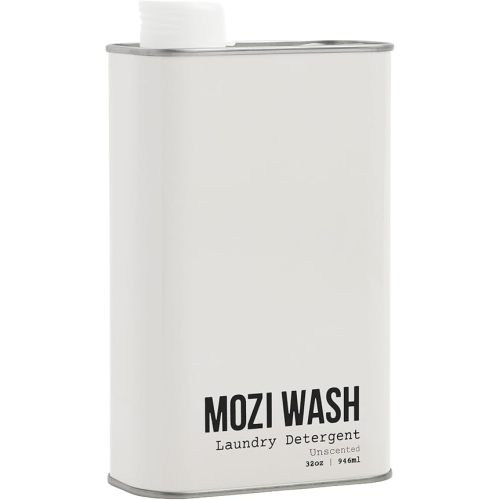 Mozi Wash Laundry Detergent Liquid, Unscented, 50+ Loads, Concentrated, Non toxic, Plant Based Enzyme Cleaner, Phosphate & Paraben Free, Long Lasting Luxury Clean, Scent Free, 32 oz Recyclable Bottle