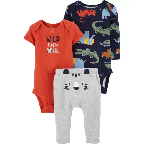 3-Piece Tiger Little Character Set - Navy/Orange/Heather - 18M