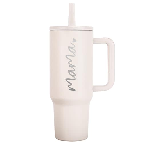 JETIKON Mama Tumbler 40 oz Cup with Lids Straws First Mothers Day Gifts for New Mom Gifts for Pregnant Mother, Mama, Mom To Be