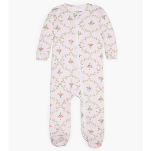 The Footie Pajama - light Pink Trelis