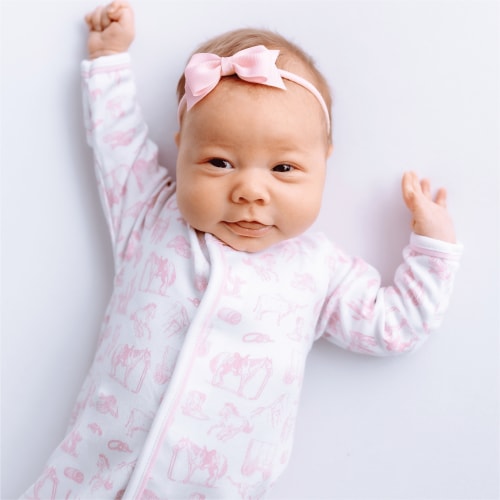 Wild West Toile Footie - Pink – Magnolia Baby