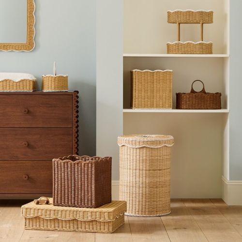 Scallop Rattan Universal Changing Table Topper