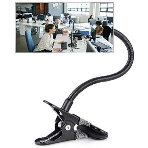 Security Convex Mirror with Adjustable Clip for Personal Safety, Open Office Environment, Dressing Room and Cubicle Computer Desk Rear View or Anywhere (6.69" x 2.95", Rectangle)