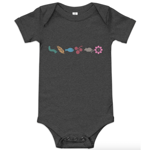 (6-12 month Dark Grey) Wingspan Board Game Onesie