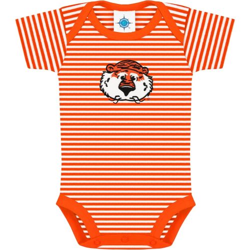Creative Knitwear Auburn University Aubie Head Striped Newborn Baby Bodysuit