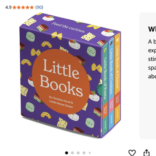 Little Books Culinary Collection Future Foodie 3 Board Book Box Set Pasta Cookies Cheese Phonics and Rhymes Baby Shower Gift 0-12 Months Toddler Book Ages 1-4 Years