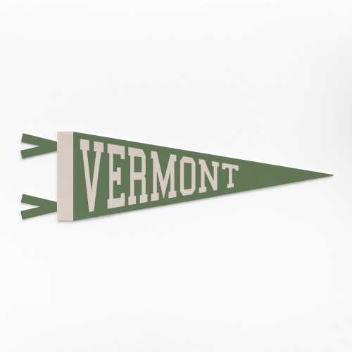 Vermont Felt Pennant | Varsity State Banner, Vintage Collegiate Wall Flag, State Pride Decor