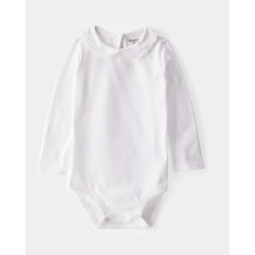 Scalloped Collar Long-Sleeve Bodysuit, 9 months