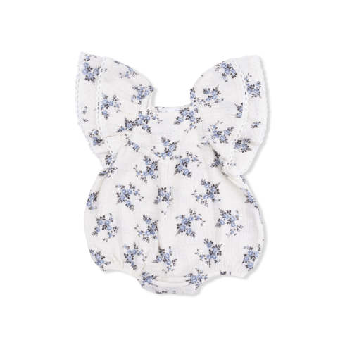 V-Neck Bubble Sunsuit, Belle Rosette Dot