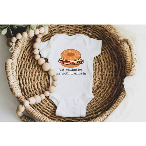 Long Island Teething Baby Bacon Egg and Cheese One Piece Bodysuit – Long Island Design Co.