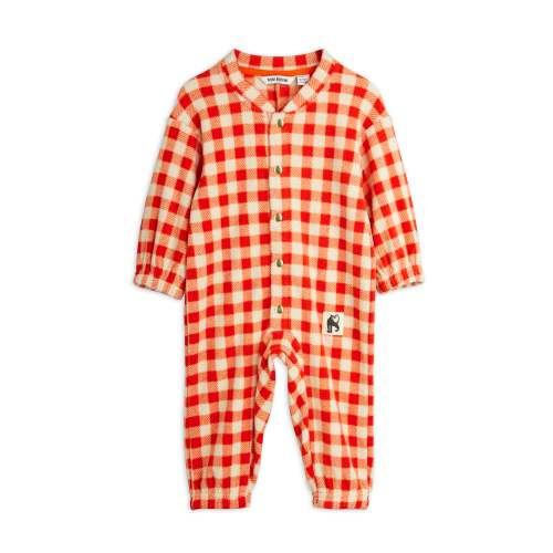 SALE Gingham Fleece Baby Suit by Mini Rodini