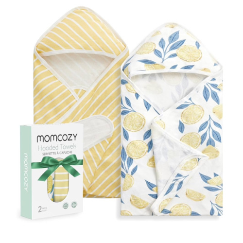 Momcozy Baby Towel with Hooded - Ultra Soft & Absorbent Large Bath Towel Set for Comfort & Gentle on Baby's Skin - Med Thick& Durable -Shower Gift & Bath Essential for Newborn, Infant, Toddler