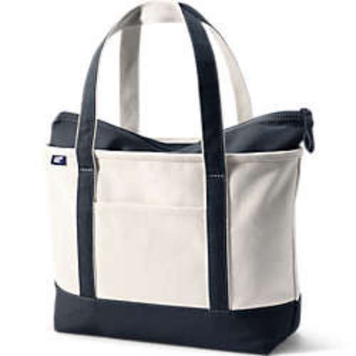 Canvas Commuter Zip Top Pocket Tote | Lands' End Business Uniforms