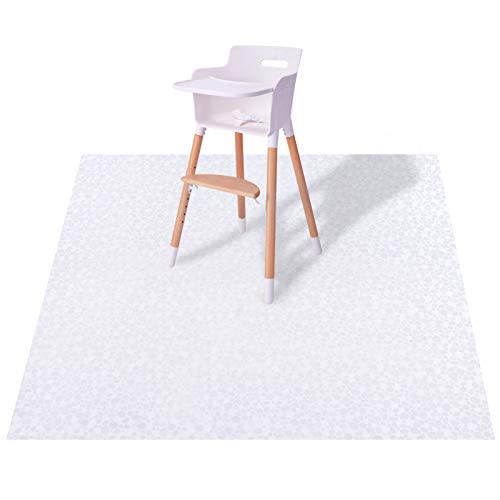 Plastic Splat Mat for Baby, Easy Cleaning Vinyl Floor Mat for Eating Messes, Waterproof High Chair Floor Protector Feeding Cover by MatLeya