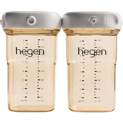 Hegen Easy to Clean Reuseable Breast Milk Storage, 8oz (2-Pack)