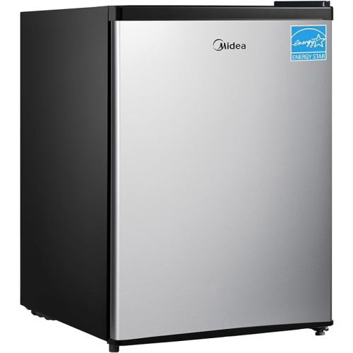 Midea WHS-87LSS1 Refrigerator, 2.4 Cubic Feet, Stainless Steel