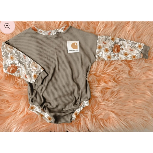 Floral carhartt romper – cherryblossomsewtique