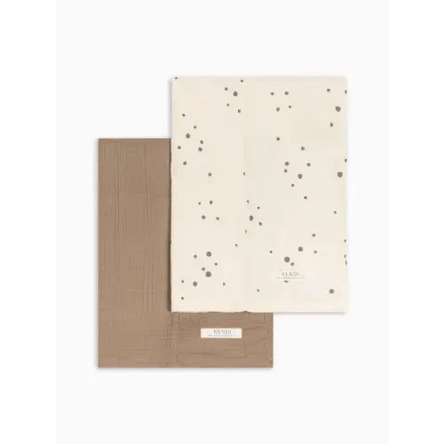 2-Pack Muslin Burp Cloths - Ace Polka + Taupe