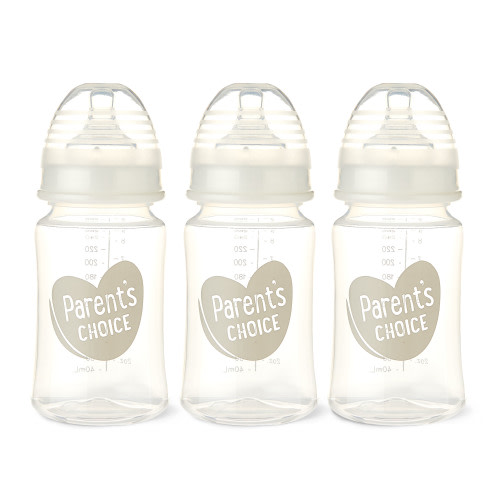 Parents Choice Parent`s Choice Wide Neck Bottles, 3 Pack, 9 fl oz