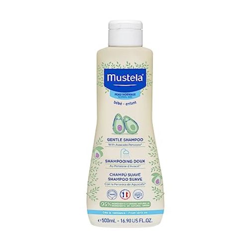 Mustela Baby Gentle Shampoo with Natural Avocado - Hair Care for Kids of all Ages & Hair Types - Tear-Free & Biodegradable Formula - Various Sizes - 1 or 2-Pack