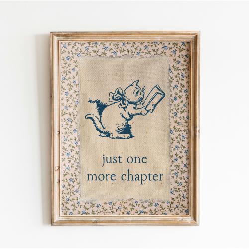 One More Chapter Digital Print: Vintage Bookish Decor, Cozy Reading Room Poster, Readers Merch