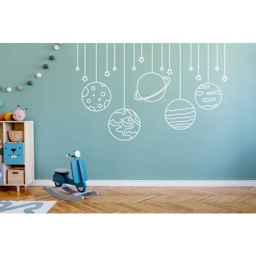 Planets and Stars Wall Decal: Solar System Sticker n027