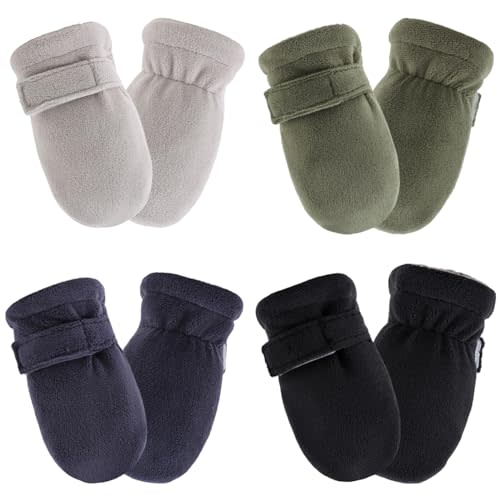Zsedrut No Scratch Baby Mittens Toddler Infant Fleece Lined Gloves Winter Warm Mitten for Baby Boys Girls