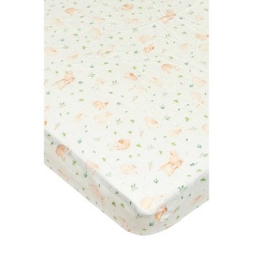 Loulou Lollipop Muslin Fitted Crib Sheet - Bunny Meadow : Target