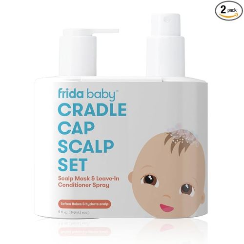 Frida Baby Cradle Cap Treatment, Cradle Cap Shampoo for Babies + Flake Fixer Scalp Spray, Cradle Cap Kit Soothes Baby's Scalp, Prevents Dryness and Flakes