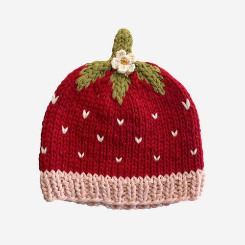 Baby Cotton Strawberry Knit Hat Red – The Blueberry Hill