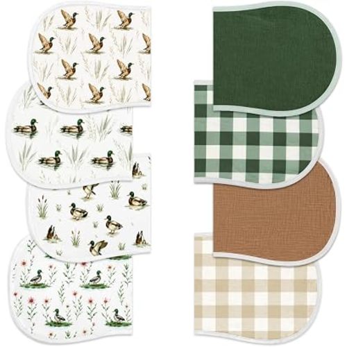 8 Pack Mallard Duck Baby Burp Cloths