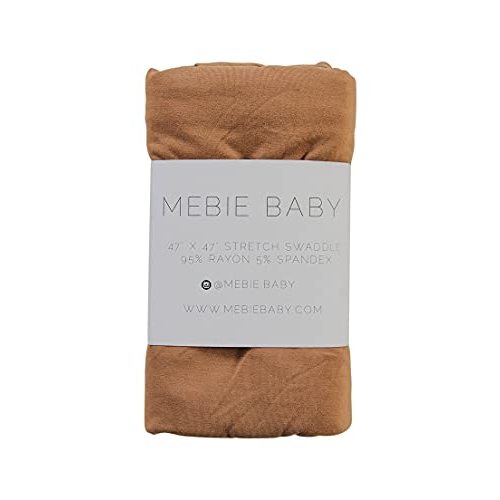 Mebie Baby Mustard Stretch Swaddle, Modern and Neutral Swaddle Blanket for Baby Girl, Soft Baby Blankets, Newborn Swaddle Blanket, 0-3 Month, Comfy Wrap, Baby Essentials & Gifts (47" x 47")