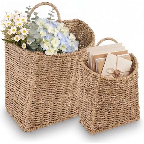 84ECO Set of 2 Seagrass Hanging Baskets