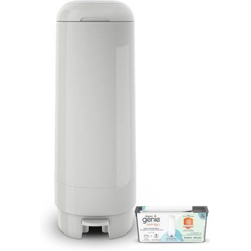 Diaper Genie Signature Diaper Pail with Easy Roll Refill 18 bags, Grey