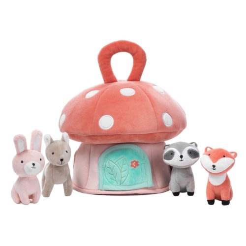 Interactive Plush Mushroom House with Stuffed Animal Toys – Lambs & Ivy