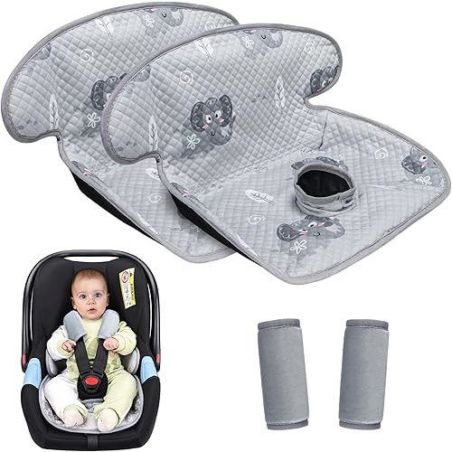 COOLBEBE Car Seat Protector for Potty Training, 2 Pack Dry Waterproof Car Seat Liner Toilet Training with Anti-Slip Backing, Baby Toddler Piddle Pads Cover Pad for Strollers, Carseat (Grey)