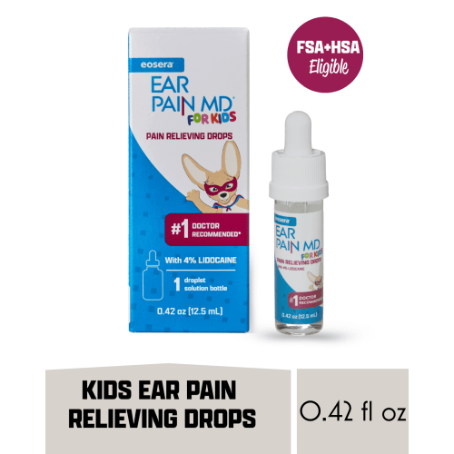 Eosera EAR PAIN MD FOR KIDS Max Strength Lidocaine Pain Relieving Drops, 0.42 fl oz