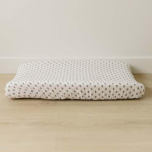 Cream Berry Muslin Changing Pad Cover