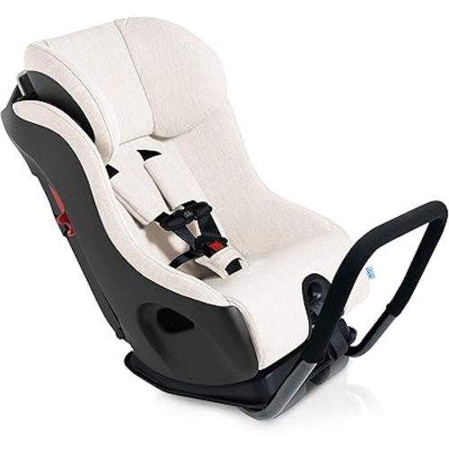 Clek Fllo Convertible Car Seat - Compact Design for 3-Across Seating, Extended Rear-Facing with Anti-Rebound Bar (Marshmallow)