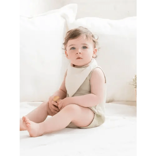 2-Pack Muslin Bandana Bibs - Natural
