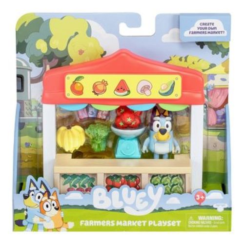 Bluey Farmers Market Playset: 9-Piece Plastic Doll Set