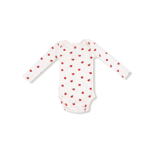 Ribbed Long Sleeve Bodysuit, Tiny Apples