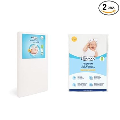 Graco Premium Crib Mattress & Protector Value Bundle (2-Pack)