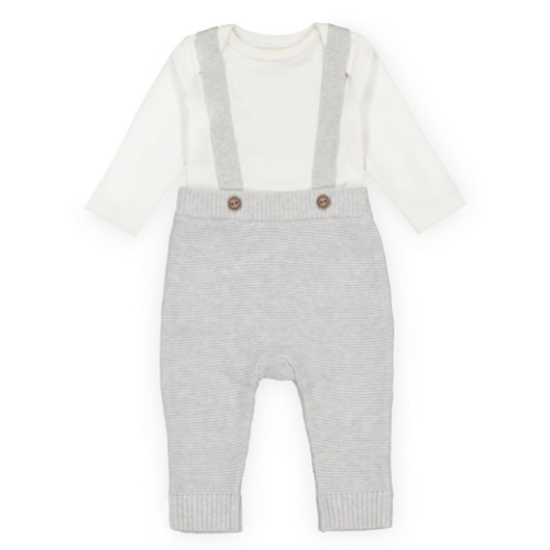 Organic Knit Bodysuit and Sweater Overall Set