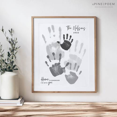 Custom Family Handprint Art, Personalized Keepsake (Unframed)