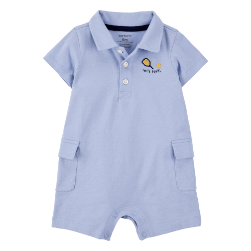 Baby Pickleball Cotton Romper - Blue - Carter's | Carter's