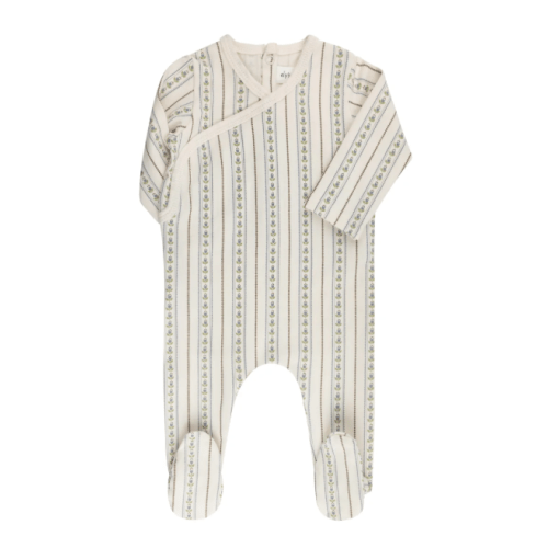 Footie - Ivory Blue - Linear Tulip