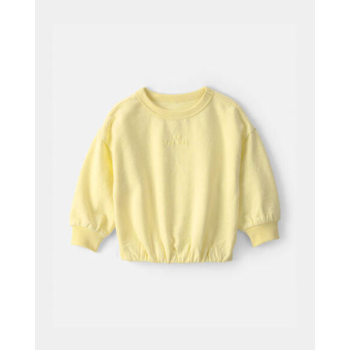 Baby Girl 'I Am The Vibe' French Terry Pullover Sweatshirt - Yellow - Carter's | Carter's